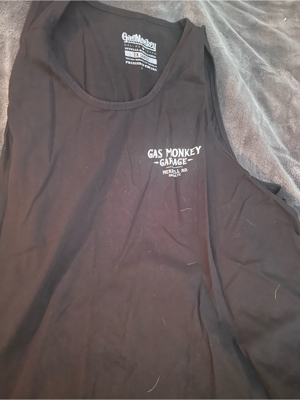 Gas Monkey Garage Black Tank Top with White Logo